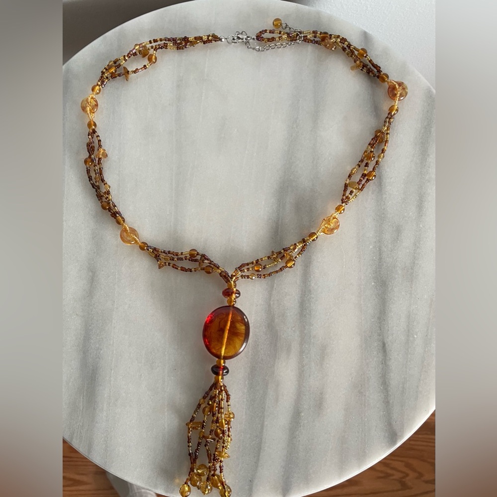 Long beaded necklace